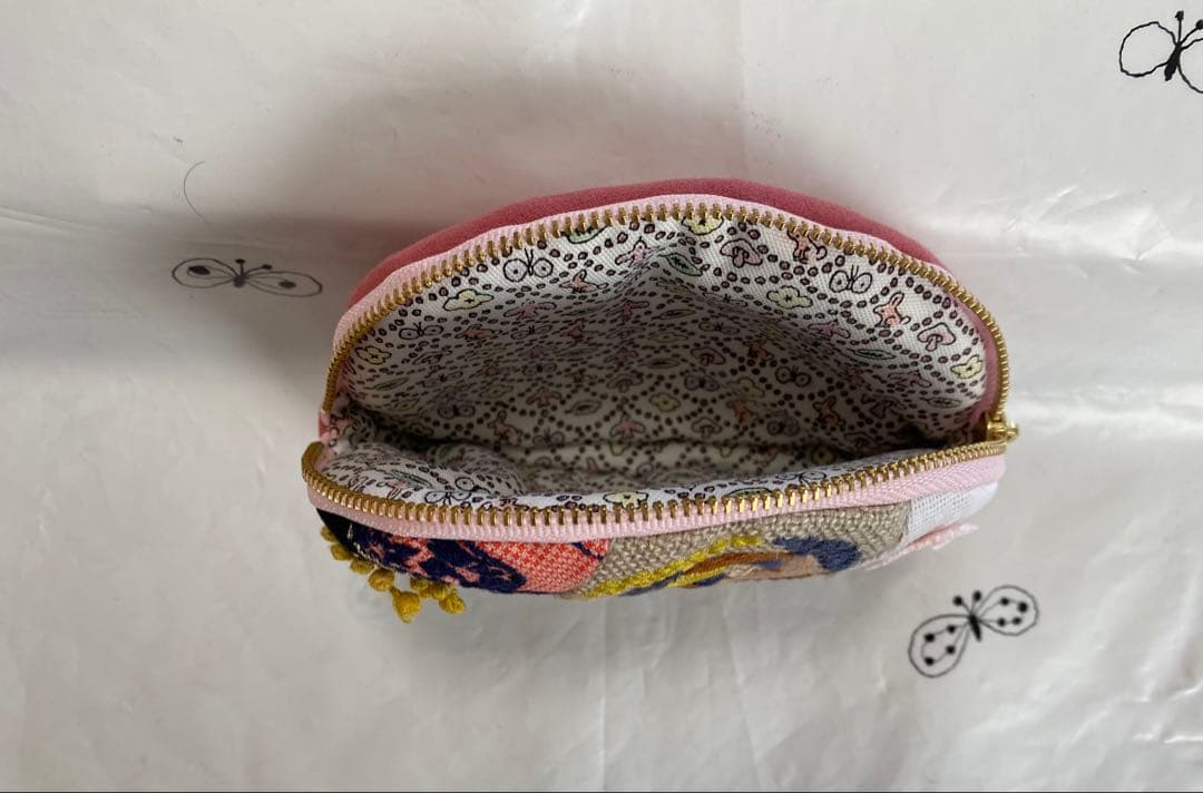 ミナペルホネン　ハンドメイド　ポーチ　ピンク系