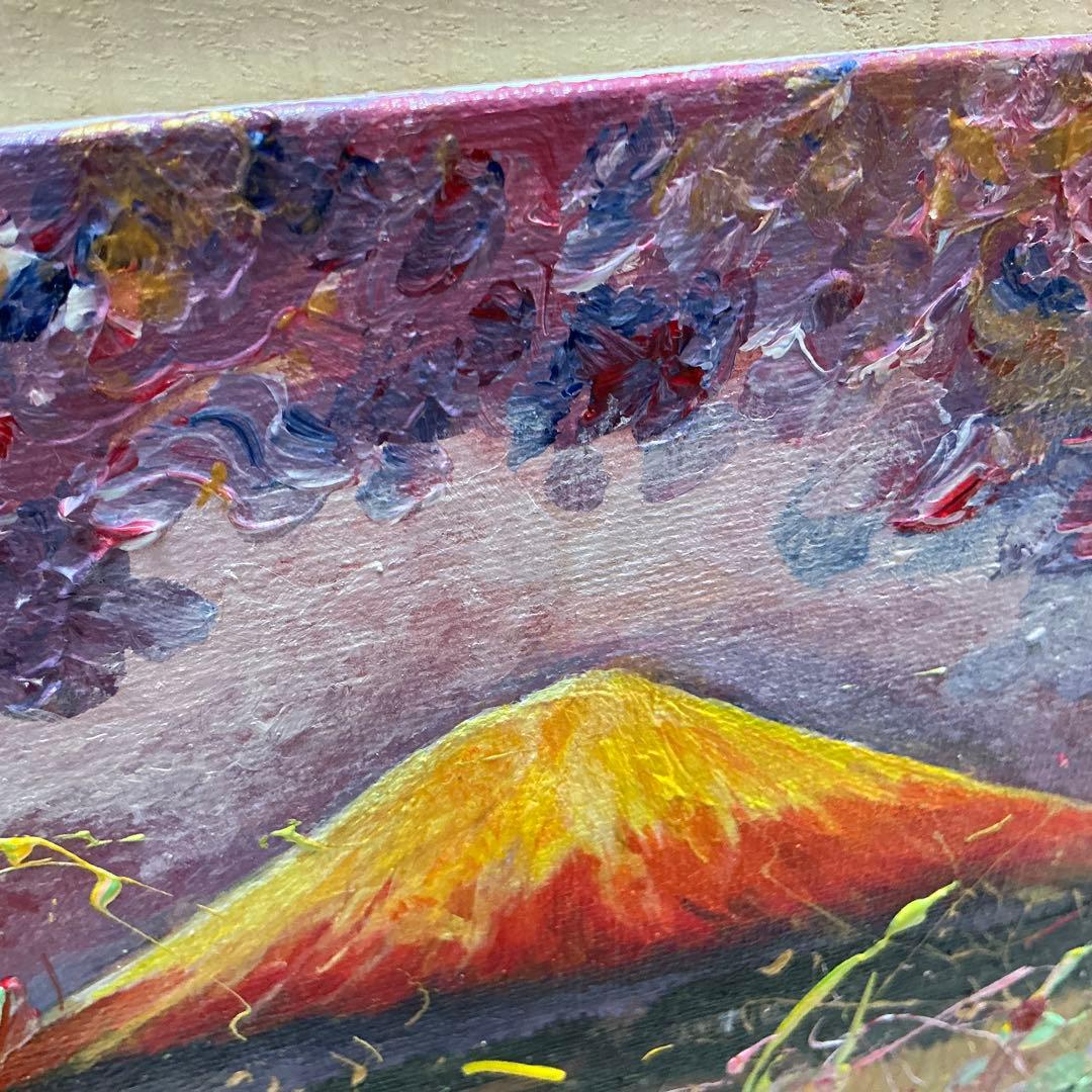 富士山の抽象アクリル原画