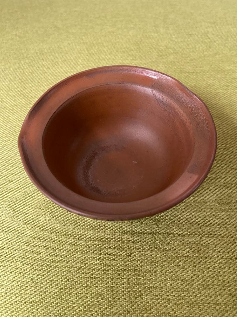 備前焼　陶峰　煎茶器揃　朱泥　石目肌　古美術　骨董　(直しあり)