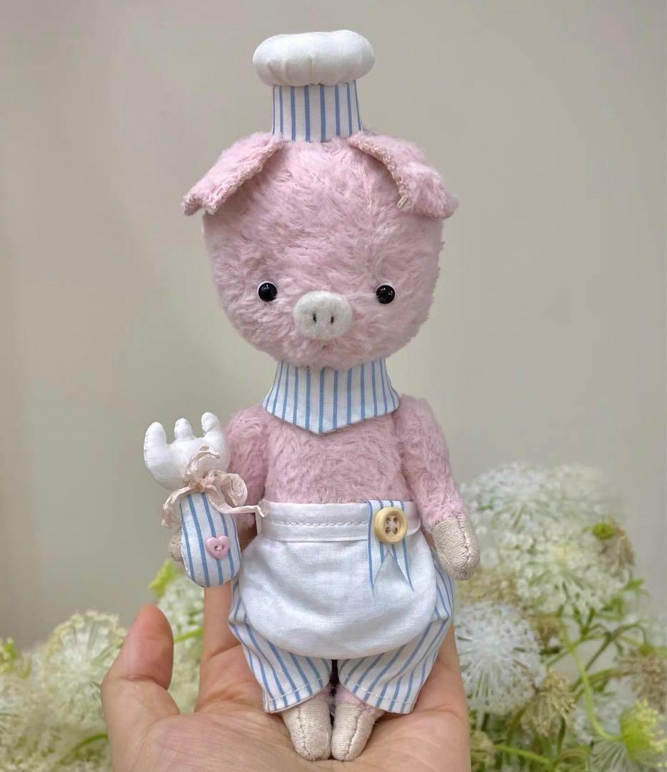 シェフ豚さん アーティストベア 海外作家様 ハンドメイド ぬいぐるみ 置物