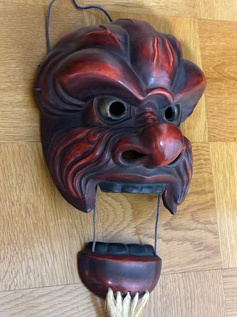 お面　手彫り　還城楽