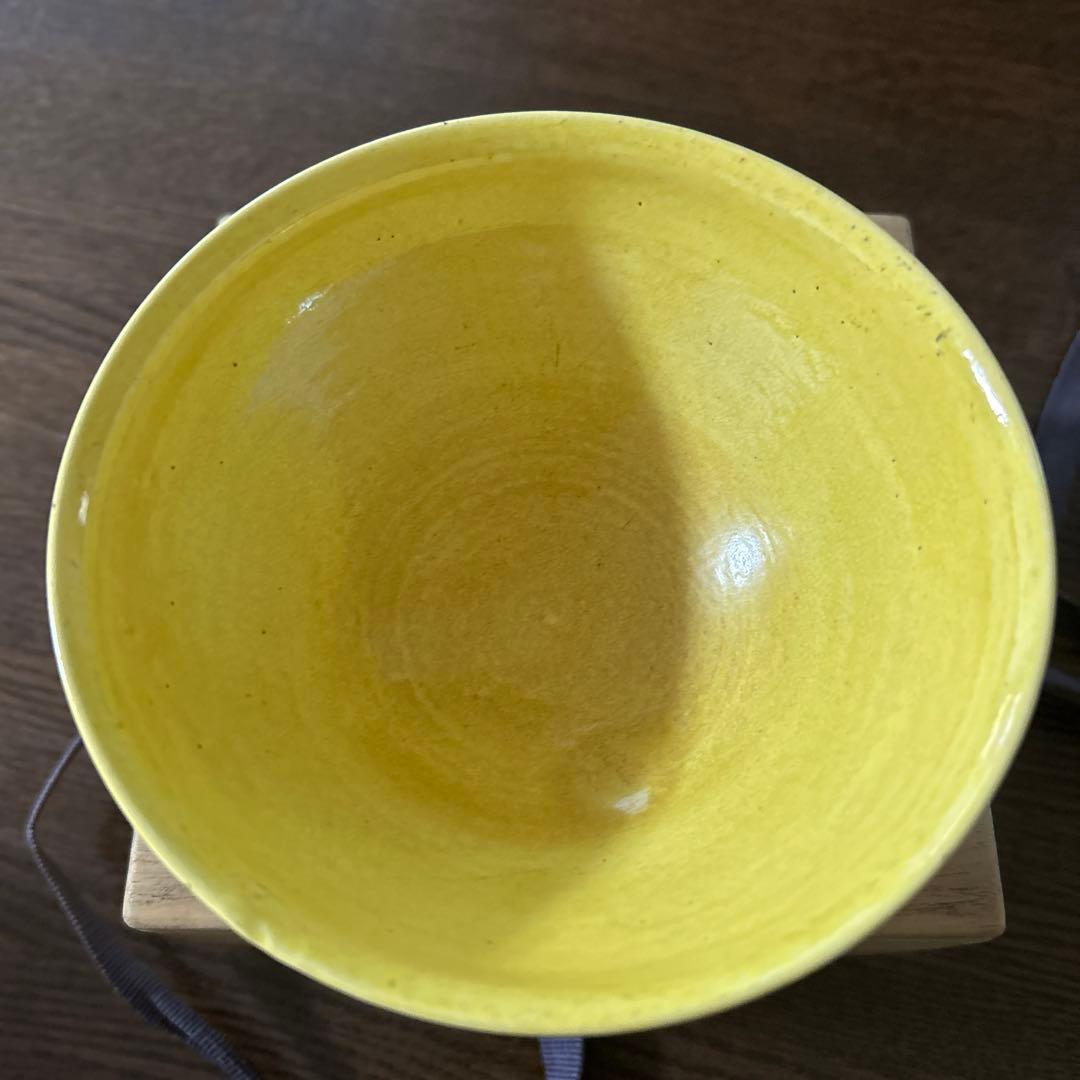 茶道具　永樂茶碗　抹茶茶碗　黄色　古美術品