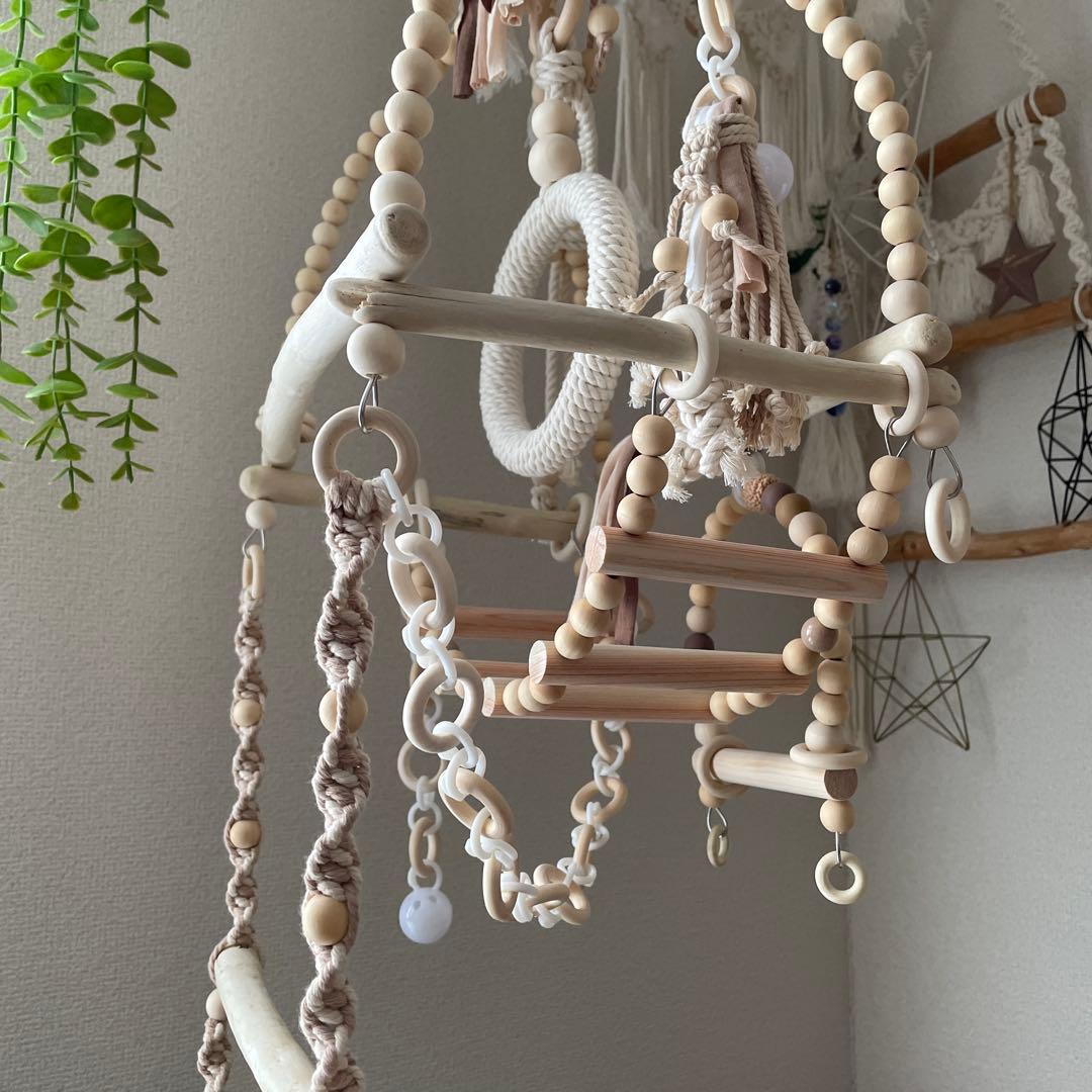 小動物□⬜︎アスレチックHOUSE⬜︎□⚪︎バードジム フクロモモンガ インコおもちゃ