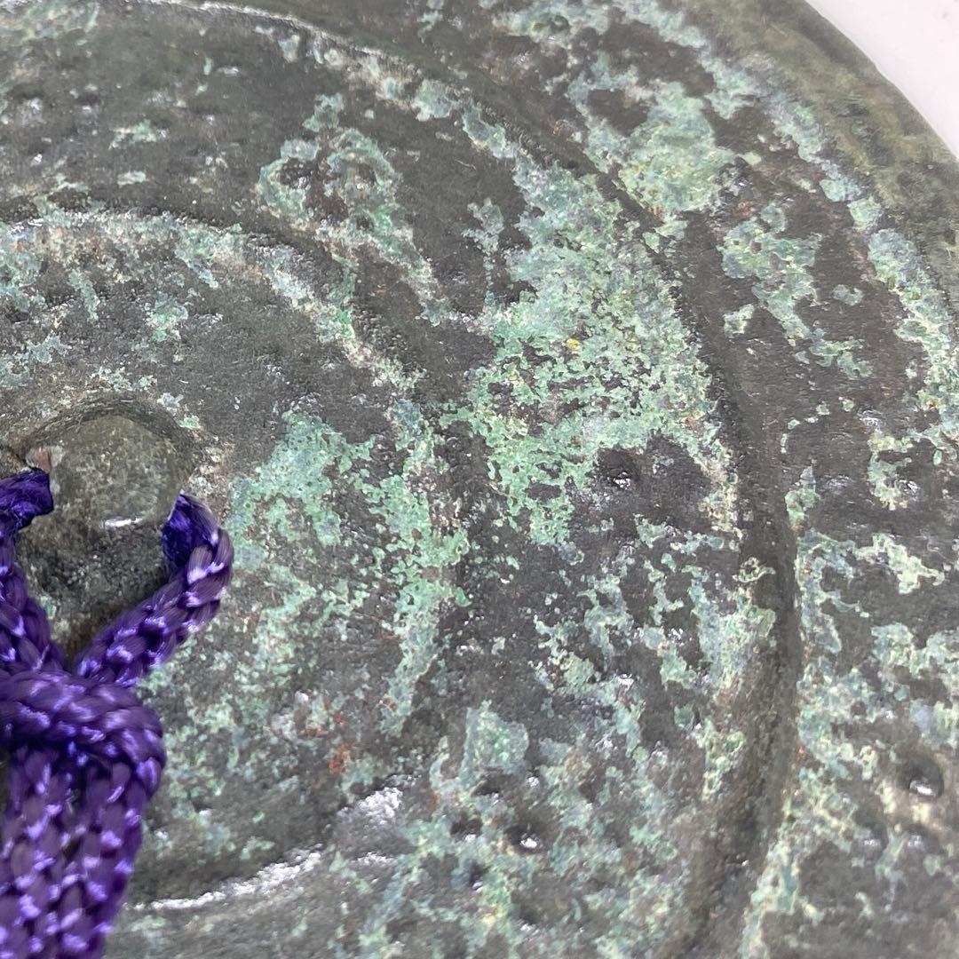 中国漢時代　古銅　古鏡　タルチ　74g 東S8-0401☆2F