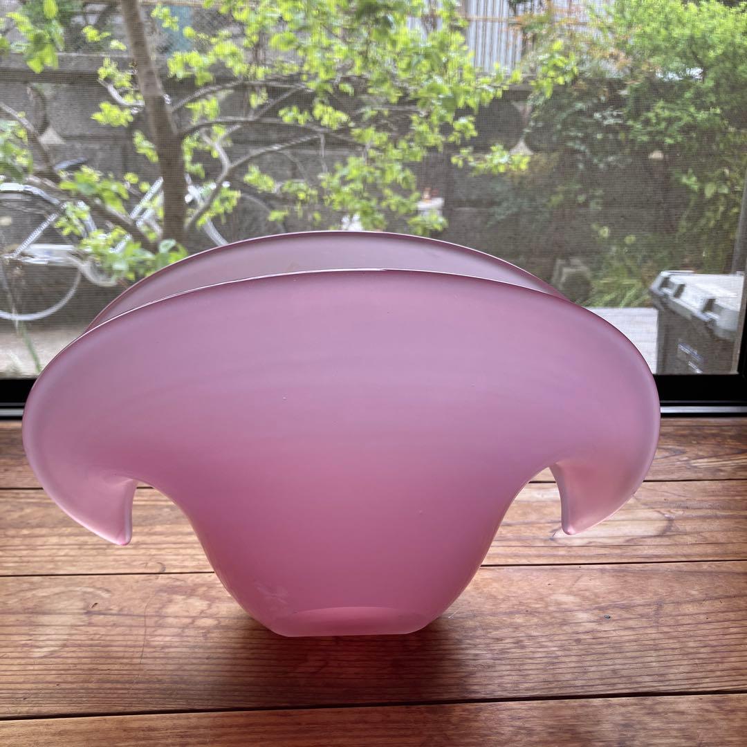 ベネチアンガラス ムラーノ 花瓶 置物 アンティーク ピンク