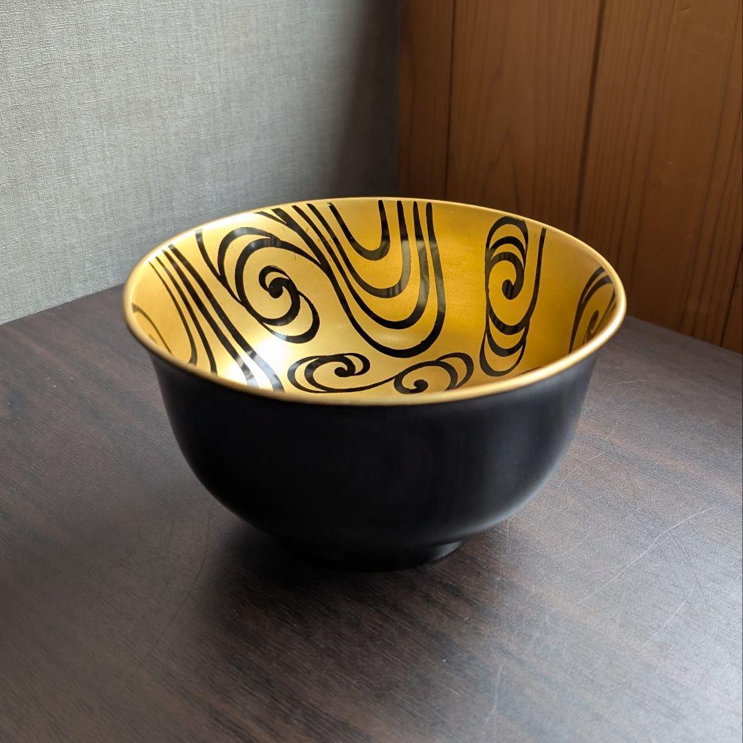 【木製漆器】鉢洗い 内金地 蒔絵 流水紋 茶道具 菓子鉢 ★まとめ買い歓迎★