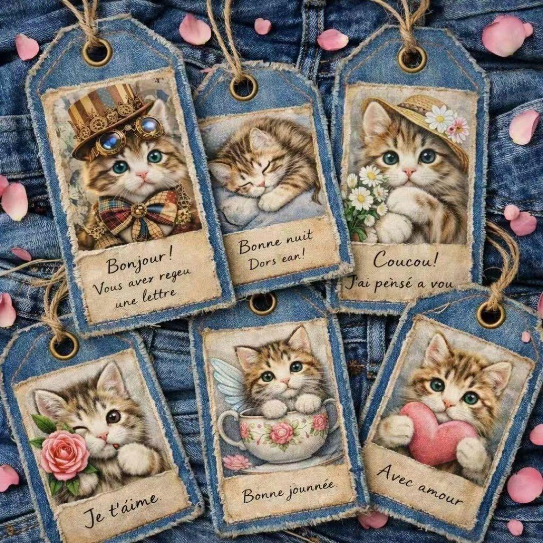ねこちゃんパネル生地　ハンドメイド