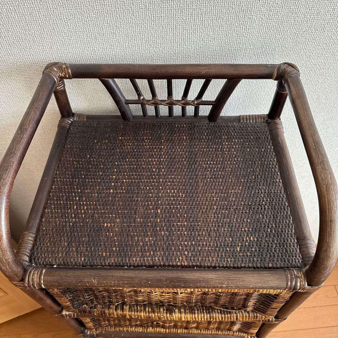 ラタン籠チェスト