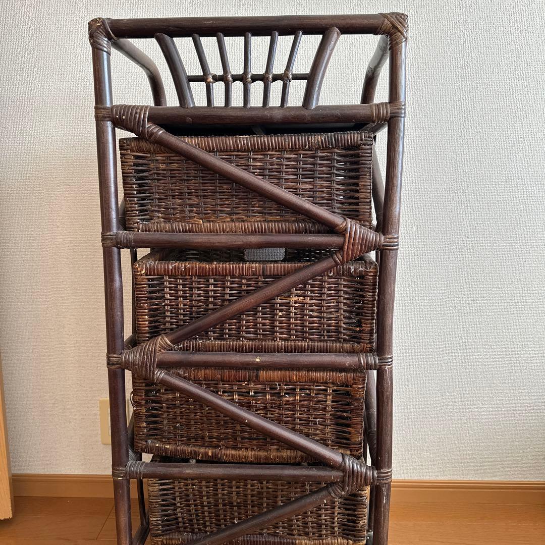 ラタン籠チェスト