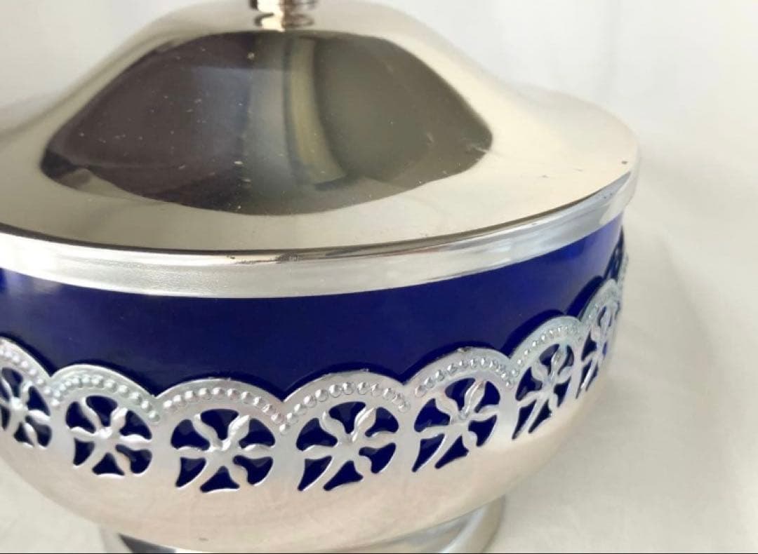 Vintage silver アンティーク ホロウウェア 容器 入れ物 日本製