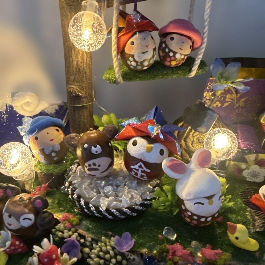 どんぐりアート♡端午の節句BIGオブジェひまわり　クレマチス添え一点物♡