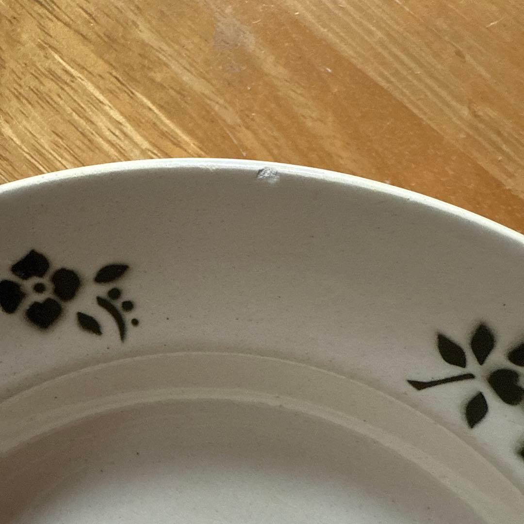 フランス花柄陶器スープ皿２枚