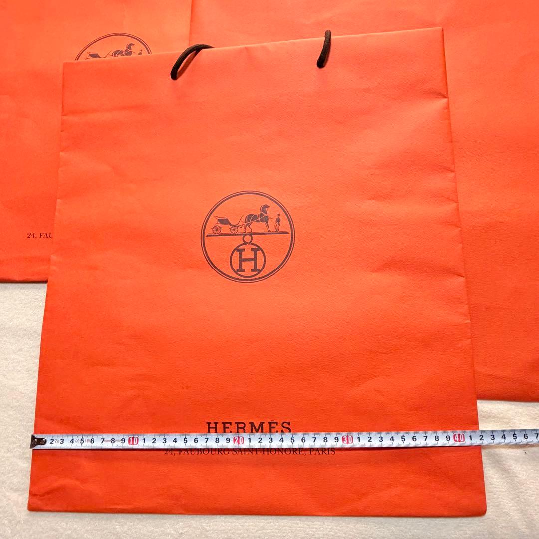 【美品希少】HERMES エルメス オレンジ ショップ袋 7枚 42 × 47