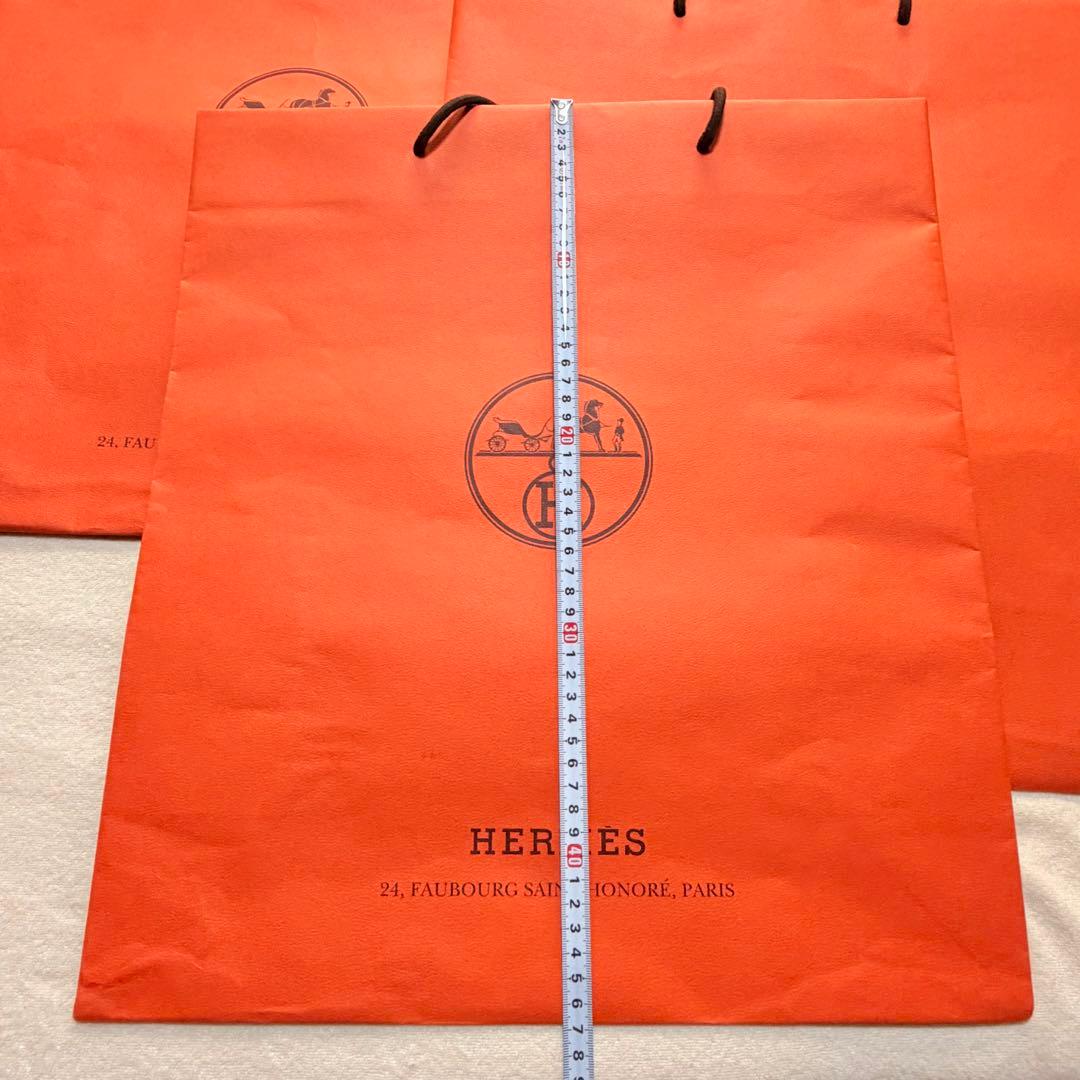 【美品希少】HERMES エルメス オレンジ ショップ袋 7枚 42 × 47