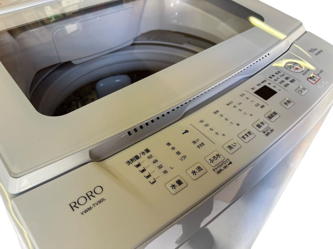 全国送料込 2026年製 RORO 9kg 縦型洗濯機 YWM-TV90L