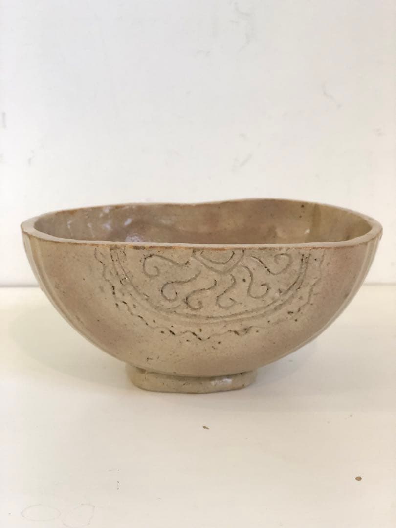 茶道具　抹茶碗　鶴舞焼　山古作　骨董品　古物