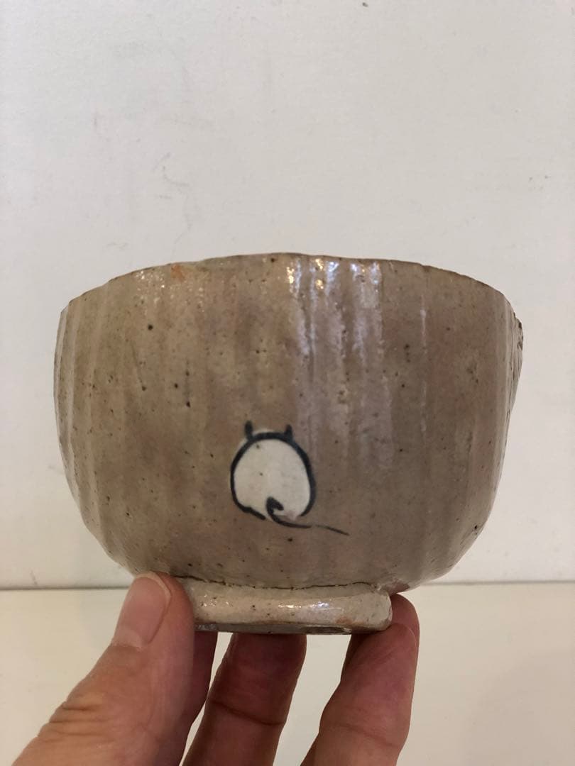 茶道具　抹茶碗　鶴舞焼　山古作　骨董品　古物