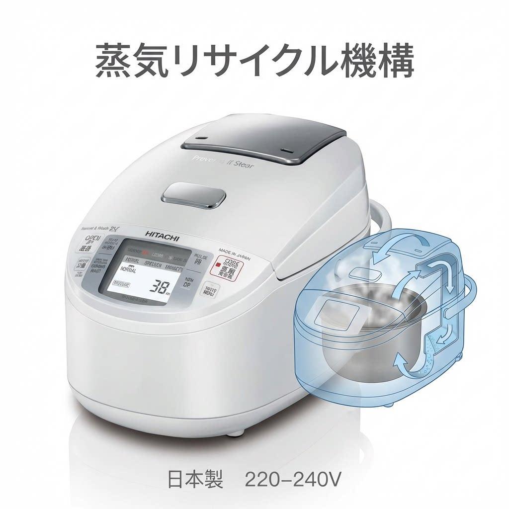 海外仕様モデル 圧カスチーム 極上炊き 1升炊き RZ-KV180Y ホワイト