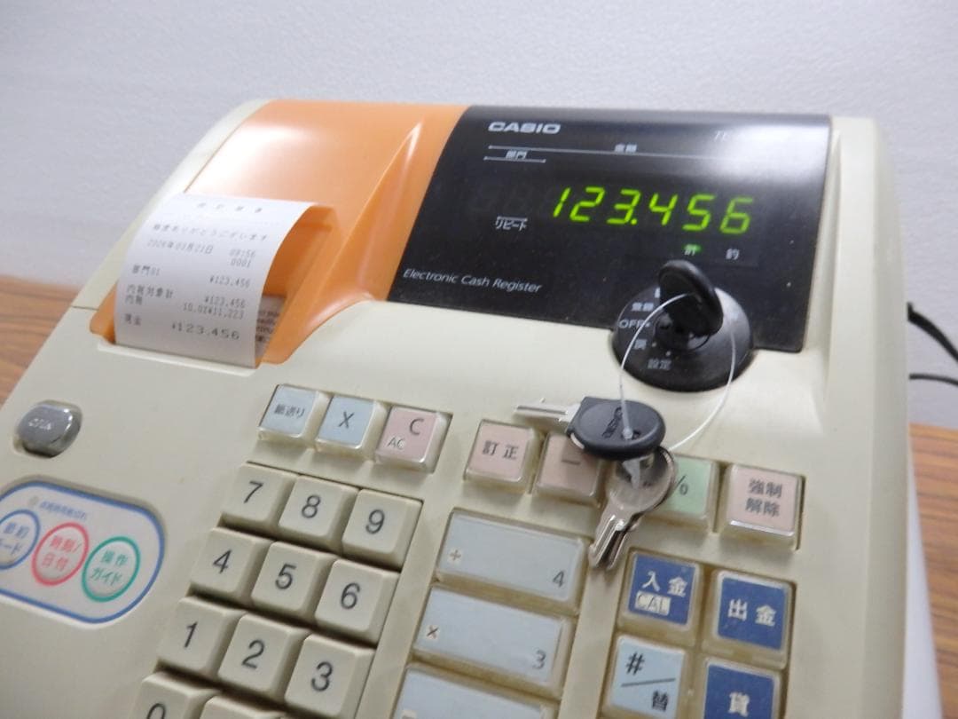 1230 カシオ 58㍉感熱紙 TE-M80 レジスター 4部門