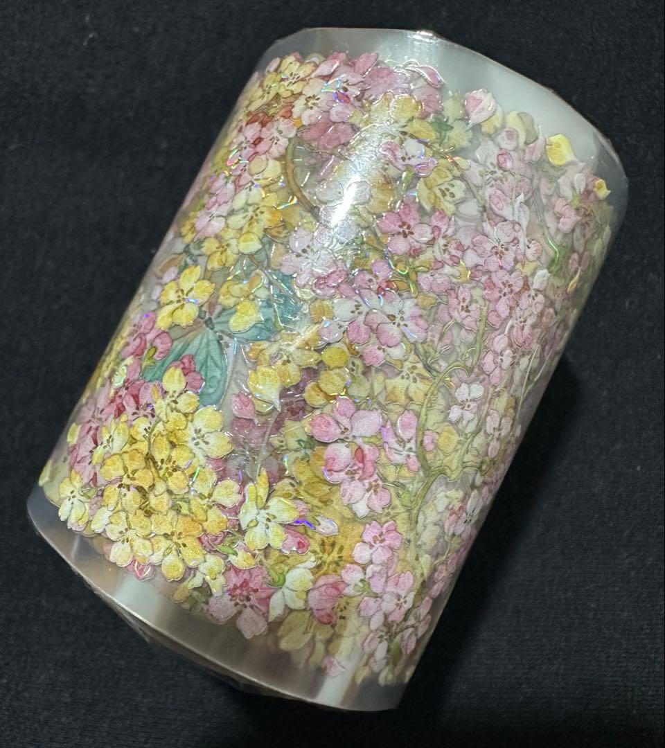【9591】海外　3/5/巻　貝殻光マスキングテープ　月　金木犀　桜　お花装飾系