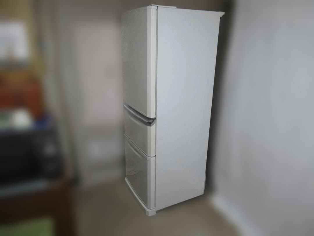 三菱 MR-C34W-W ノンフロン冷凍冷蔵庫 335L ホワイト 2013年製