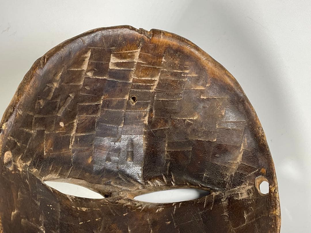 アフリカ面　ルバ族マスク　古面　お面　木彫　アフリカンアート