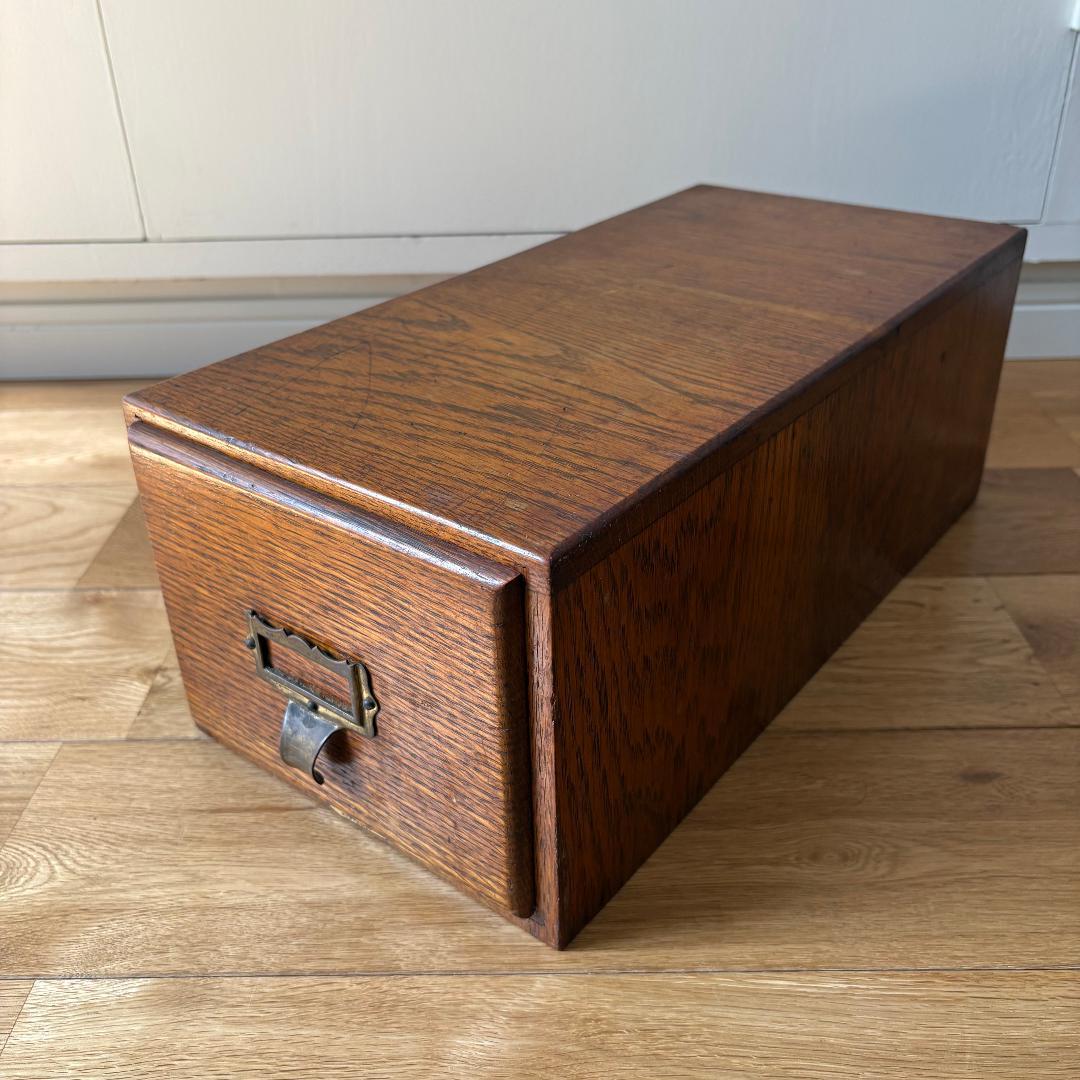 【イギリス アンティーク】図書インデックス収納箱 ボックス 希少品