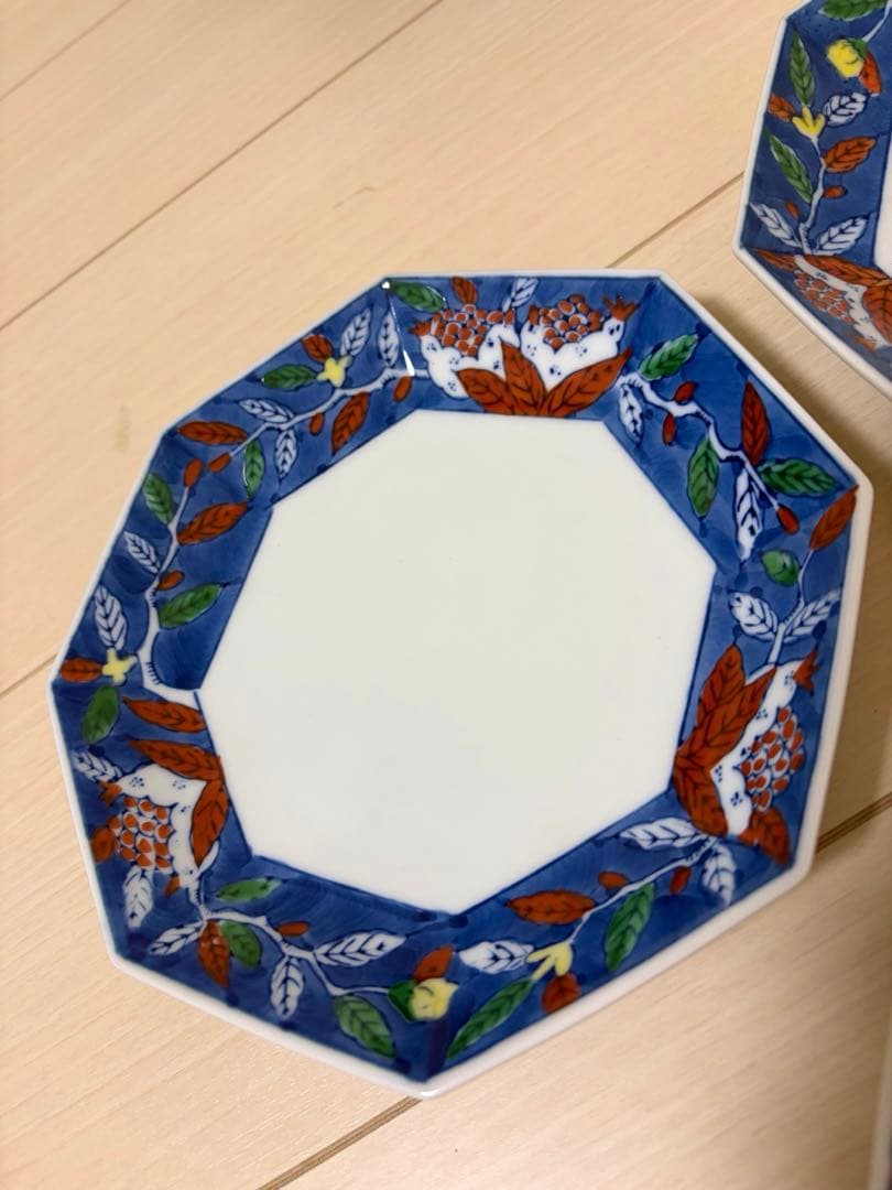 有田焼 八角皿 5枚セット 色絵 小皿 取り皿 和食器 箱付