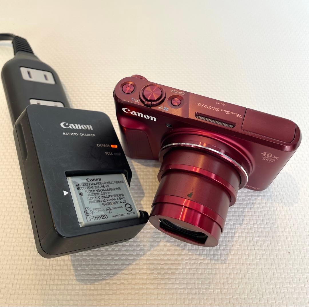 Canon SX720 HS 赤 コンパクトデジタルカメラ 充電器付き