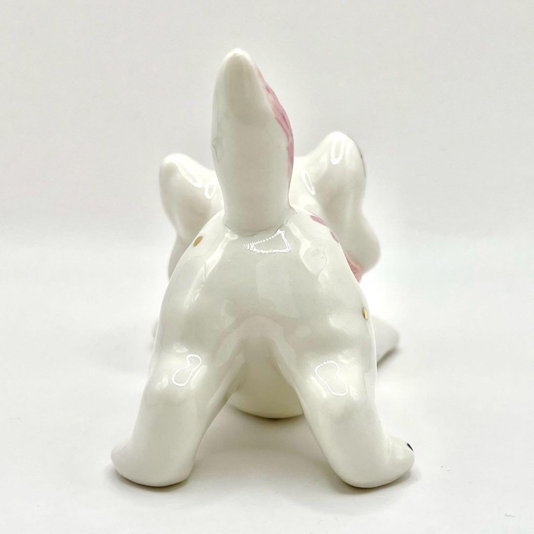 希少 アイリッシュドレスデン フィギュアリン 猫 ピンク 花 ヴィンテージ 置物