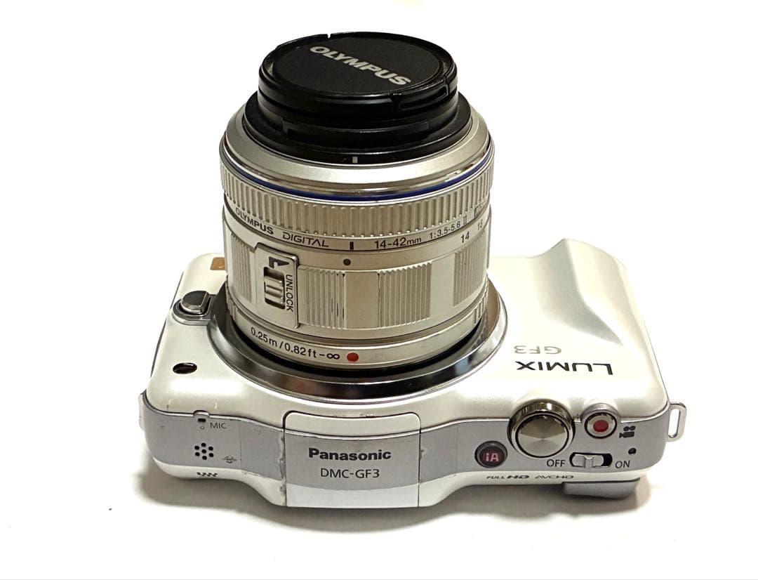 LUMIX GF3 ホワイト + OLYMPUSレンズ