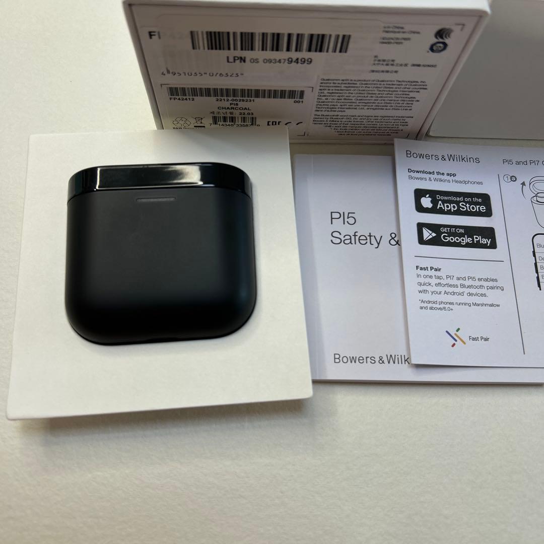 未使用 B&W PI5 完全ワイヤレスイヤホン チャコール PI5