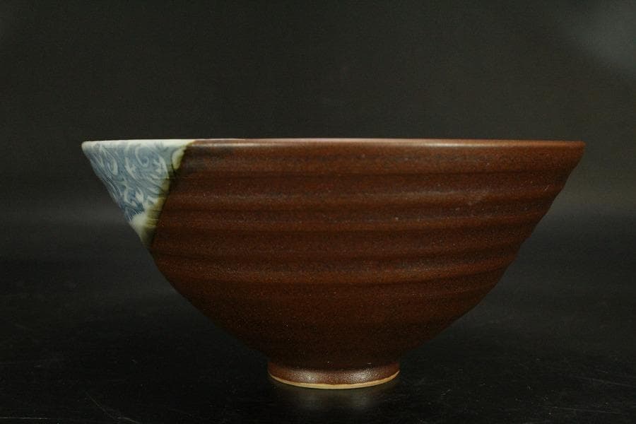 茶道具 九谷焼 松屋窯 松本佐一 抹茶椀 共布 共箱 未使用(メ1819)