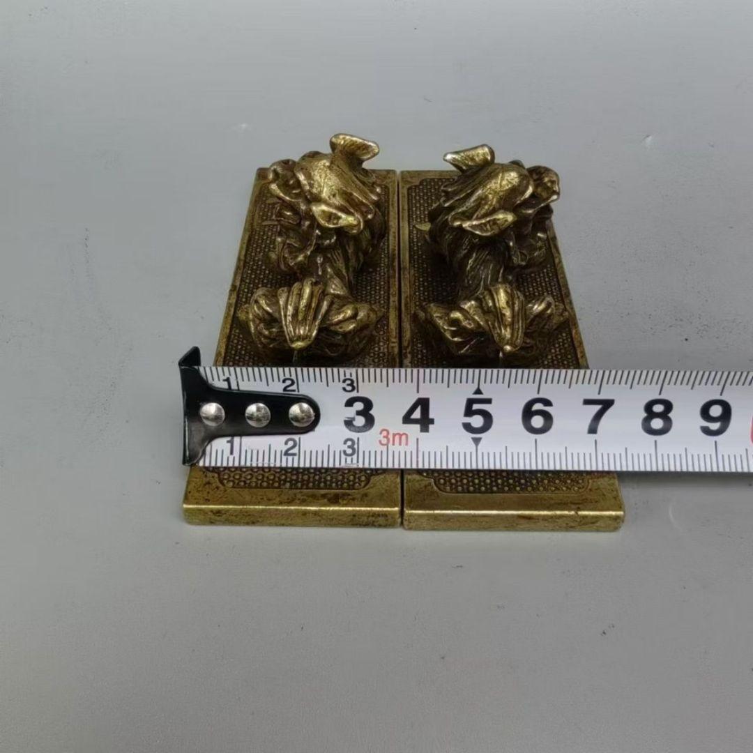 鎮尺 獅子厚徳載物方形鎮紙 銅器 工芸品 置物