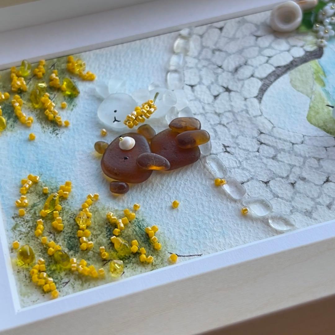 No.88 【ミモザの橋】シーグラスアート CedarAmber