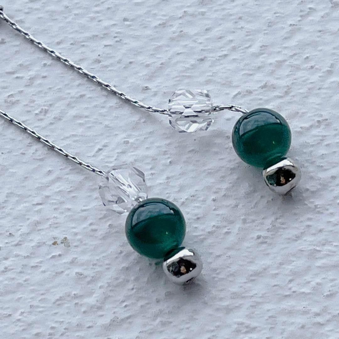 トップグレード グァテマラ 翡翠 6mm ピアス ハンドメイド アクセサリー