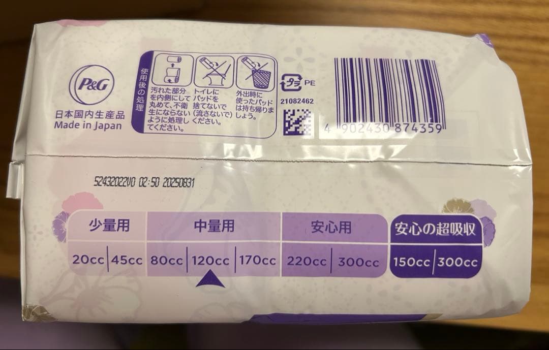 ウィスパー うすさら安心 尿ケアパッド 27cm 24枚入り８個１９２枚