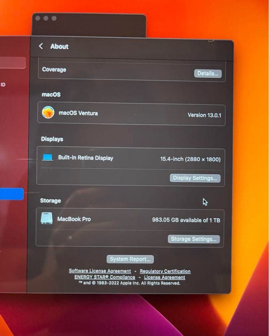 Apple MacBook Pro 15インチ 1TB スペースグレー