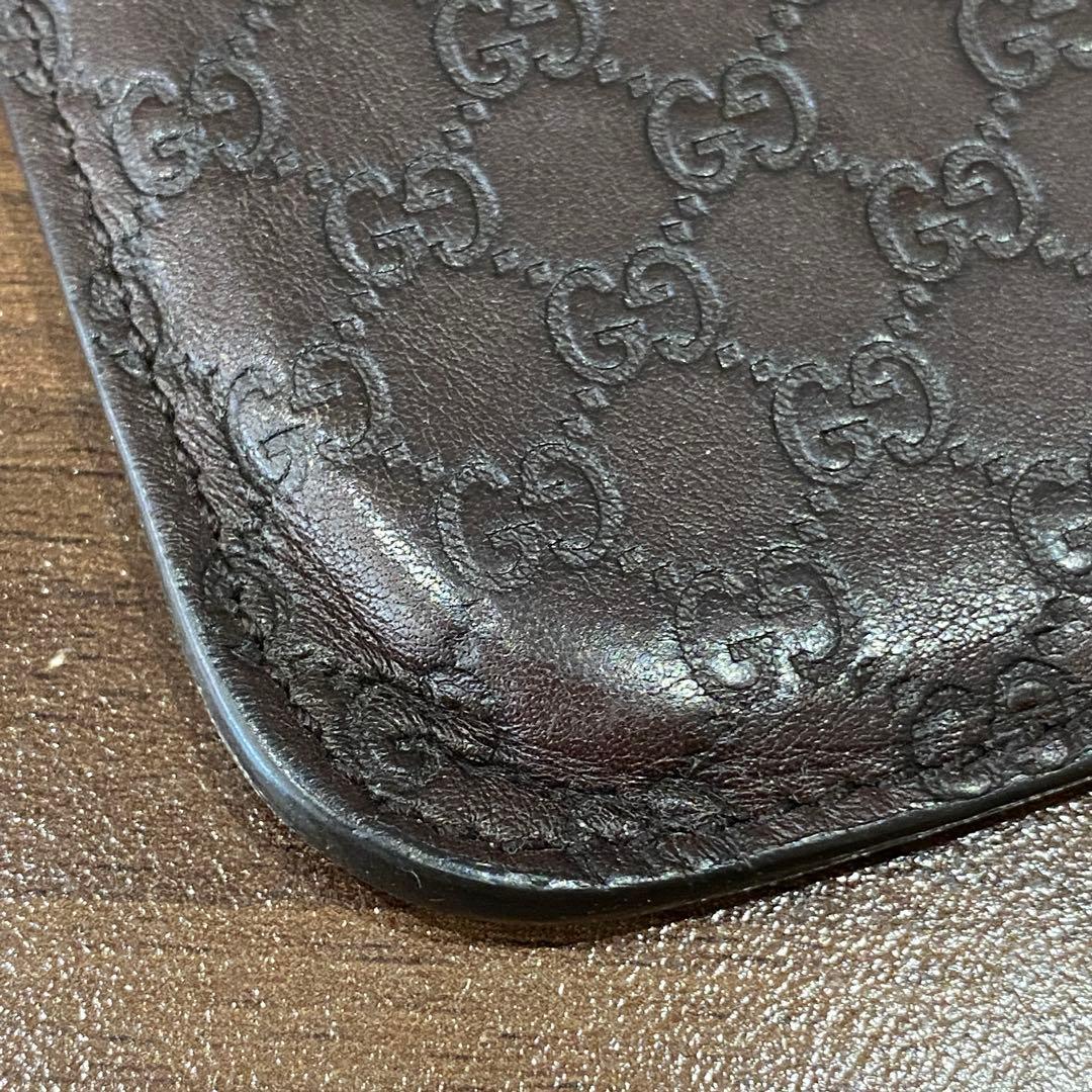 【GUCCI】グッチ　ブラウンレザー iPhoneケース