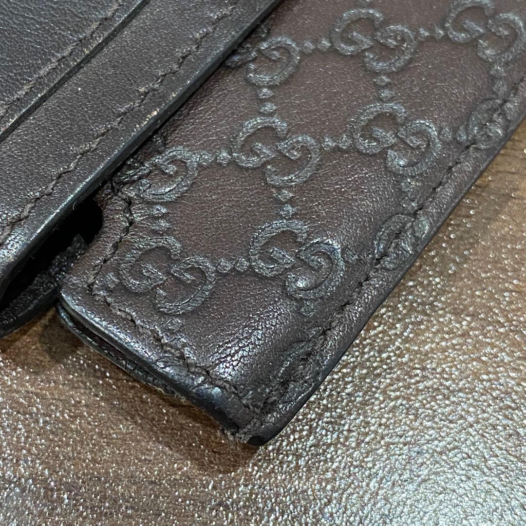 【GUCCI】グッチ　ブラウンレザー iPhoneケース