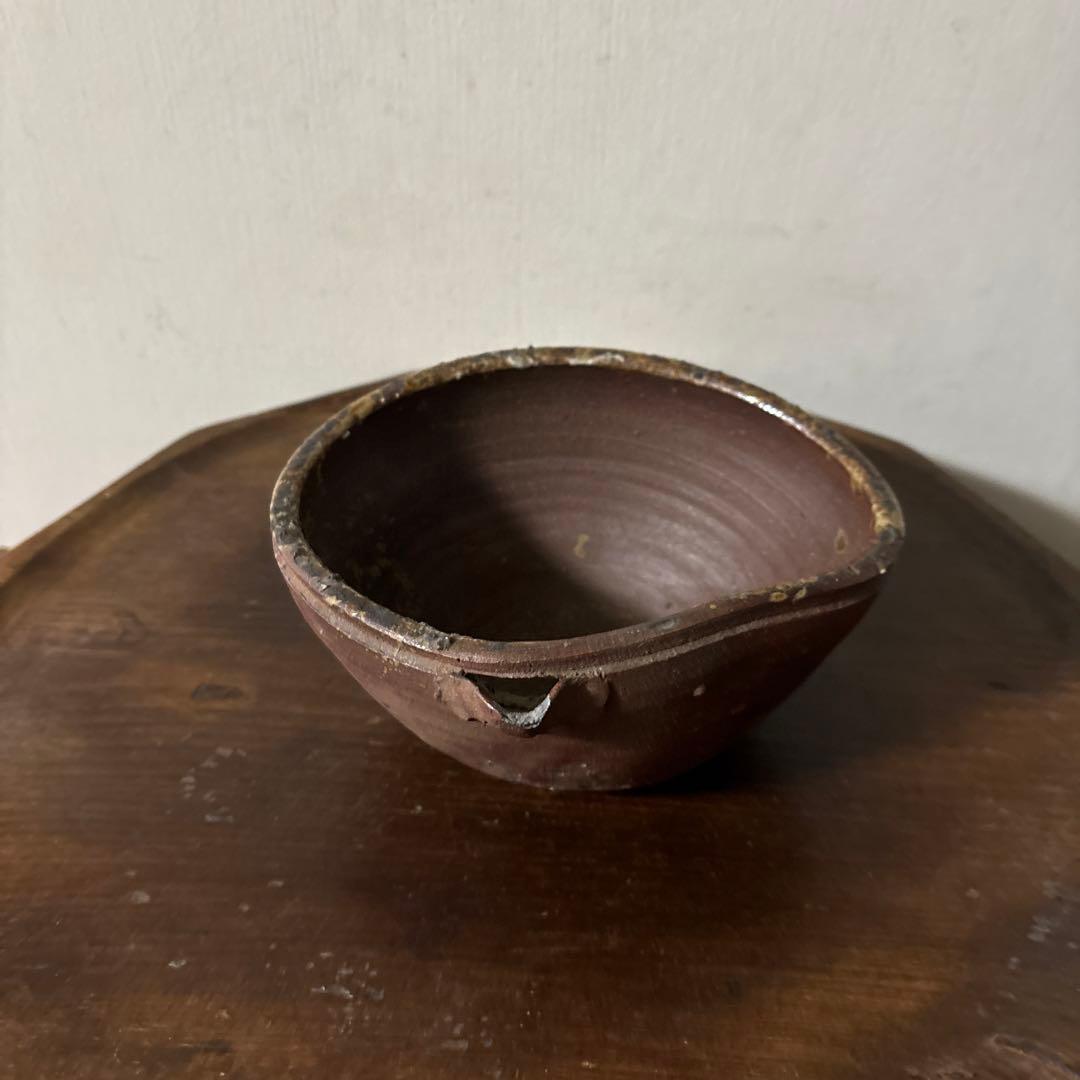古備前　片口鉢　水差し　蓋付き　江戸時代骨董　アンティーク　懐石　茶道具　検李朝
