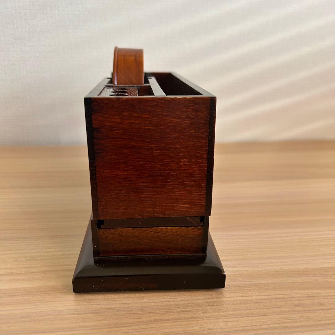 レトロ　木製　テープカッター　マルチカッター　小物入れ