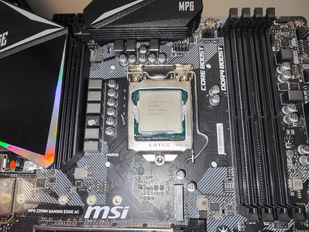 Core i9-9900K + MSI Z390 マザーボードセット 動作確認済