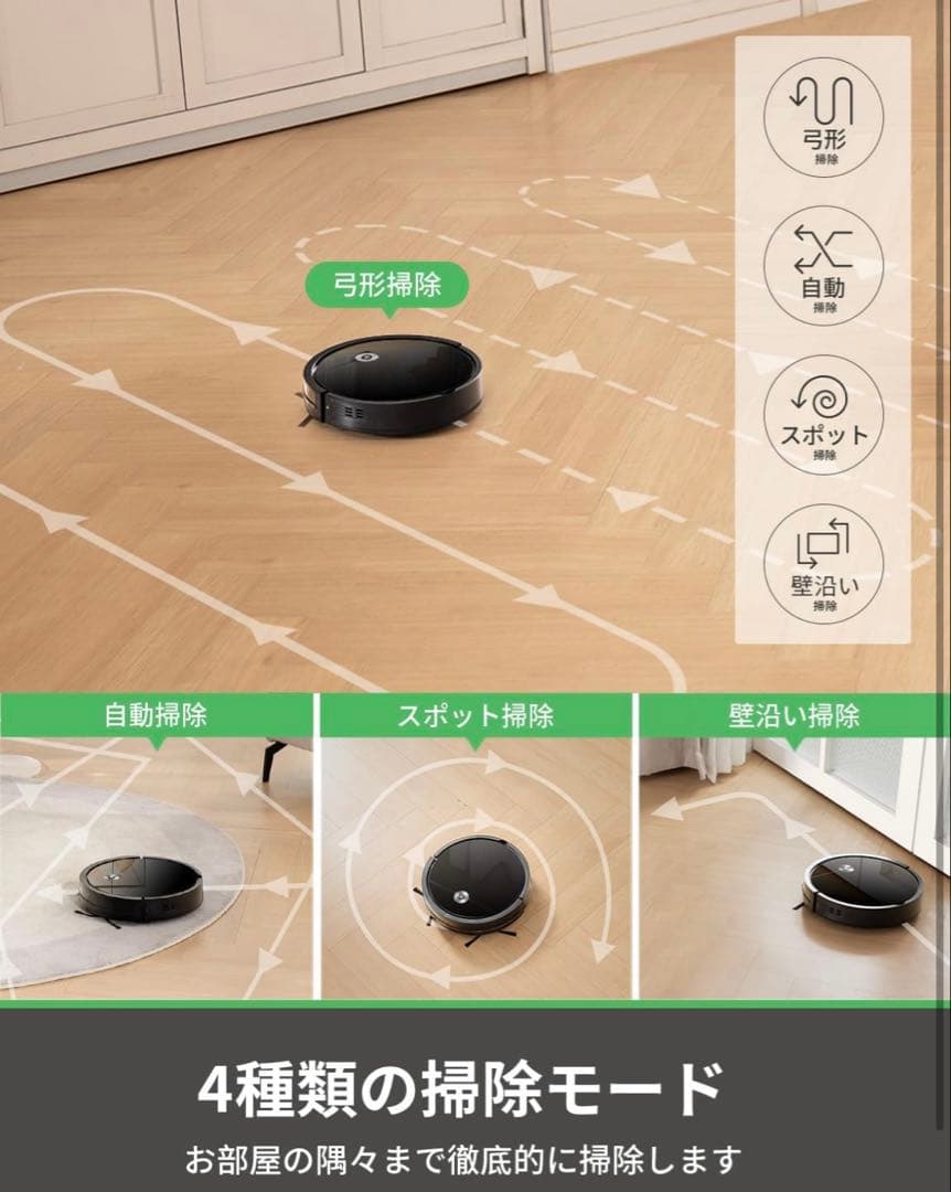 ⭐️新品⭐️ロボット掃除機 3000Pa強力吸引 150分間連続稼働 W6 自動充電