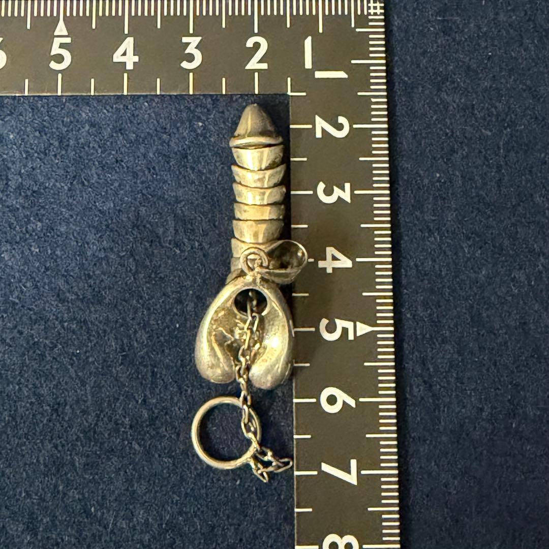 銀製 シルバー 925 ペンダント トップ 根付 男根モチーフ 重量12.6g