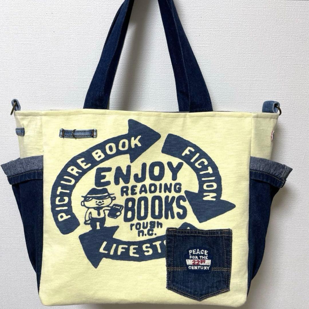 No.788 デニムリメイク☆トートバッグ♡特大サイズ