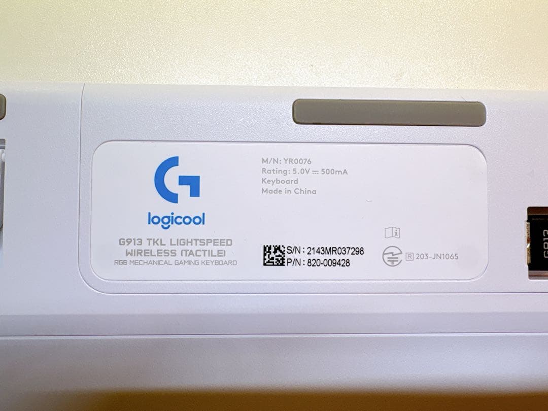 Logicool G G913-TKL-TCWH テンキーレス ホワイト