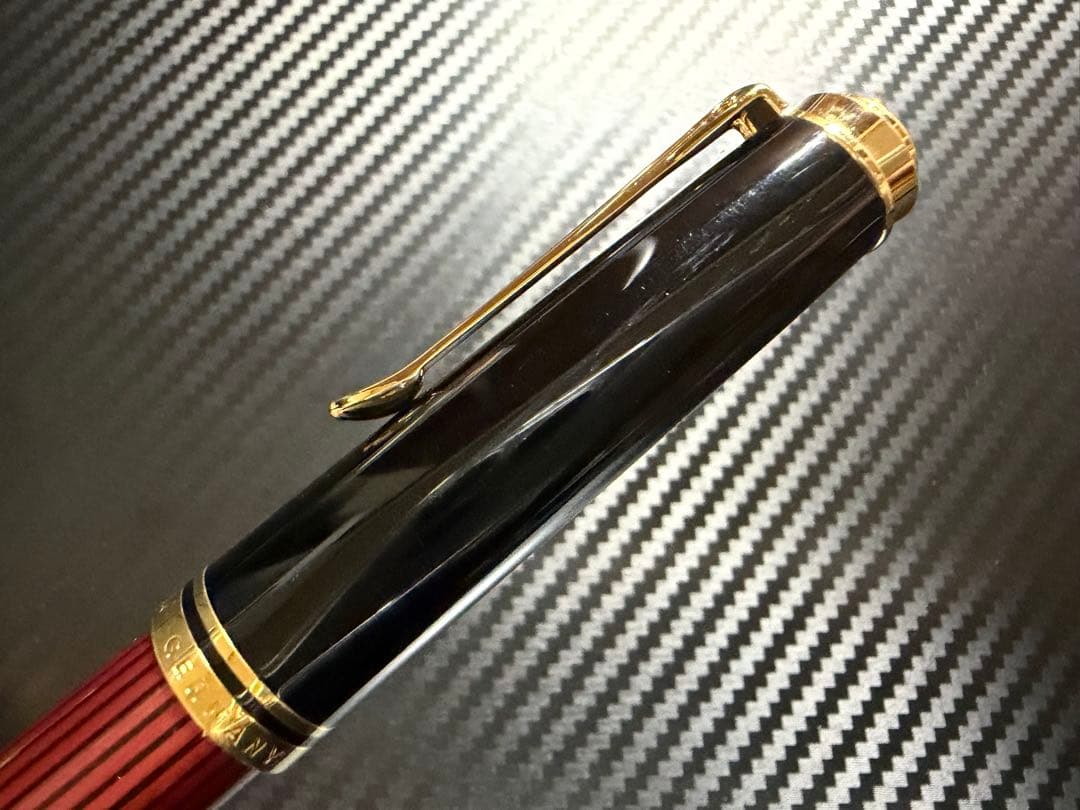 未使用に近い ペリカン スーベレーン M600 万年筆 赤縞 EF 極細字