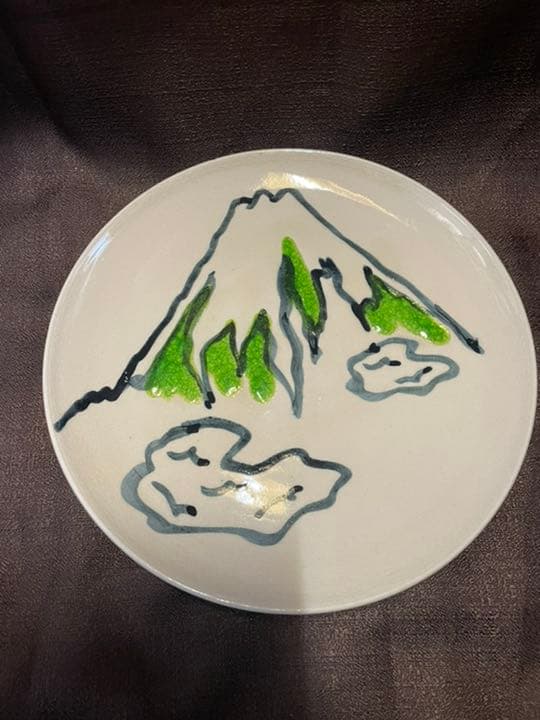 鈴木青々作 七宝大皿 瀬戸焼き　アンティーク美品
