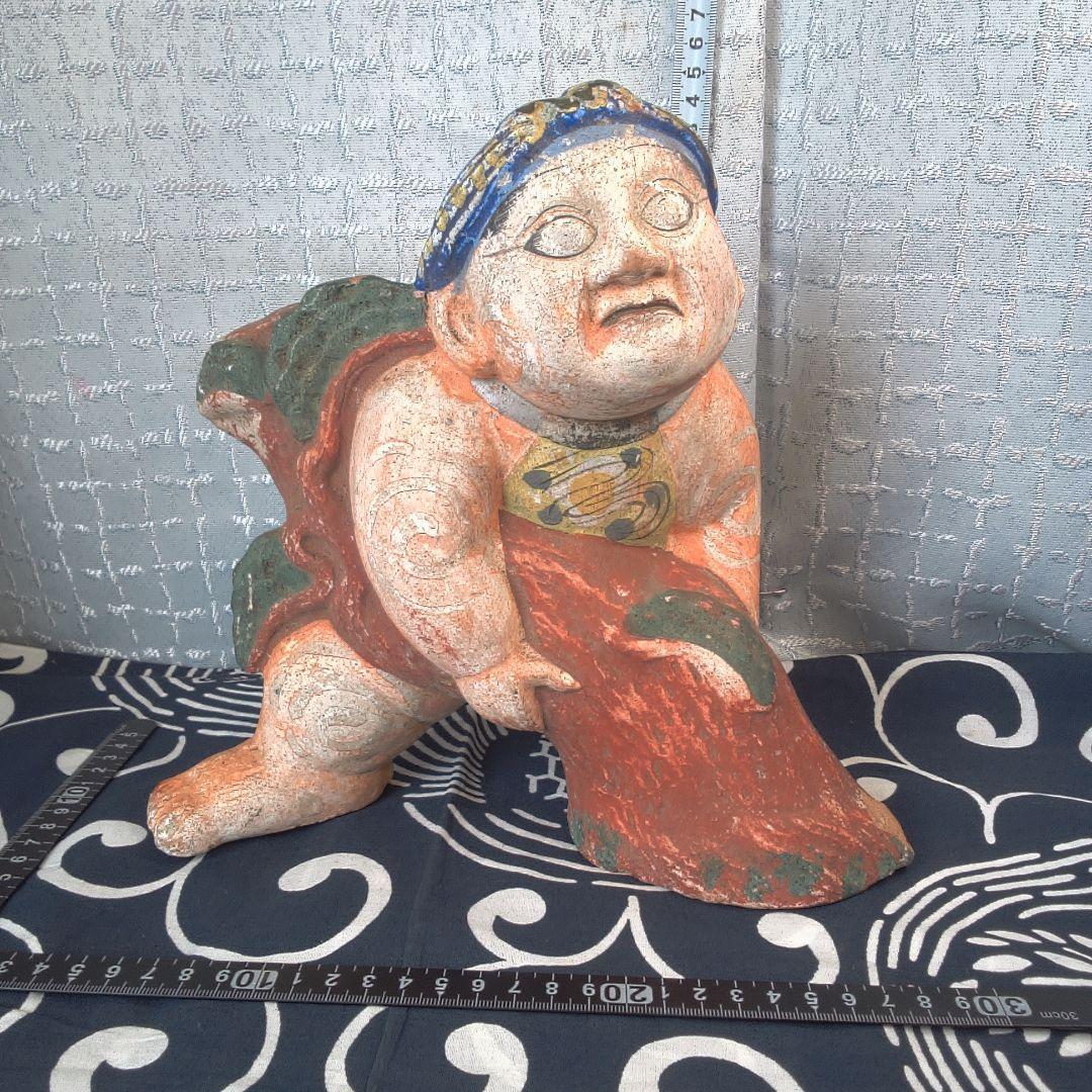骨董７木製郷土玩具 子供の人形 約20cm